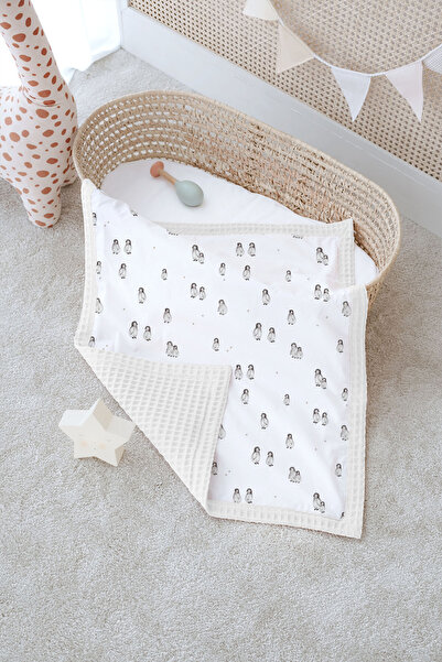 Tuğba Kuğu Double-Sided Baby Blanket, 100% Cotton Waffle Pique |   Pillowcase...