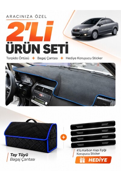 e-biz Fiat Linea (2007-2015) Compatible Dashboard Cover + Tay Feather Trunk B...