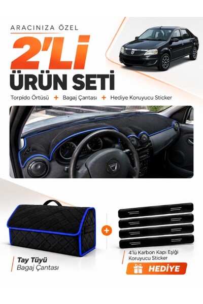 e-biz Daci̇a Logan (2009-2012) Compatible Glove Box Cover + Tay Tüy Luggage B...