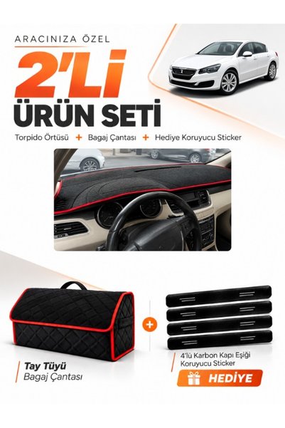 e-biz Peugeot 508 (2010-2018) Compatible Glove Box Cover + Thai Feather Trunk...