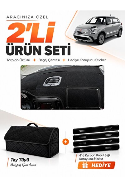 e-biz Fiat 500L (2013-2017) Compatible Glove Box Cover + Tay Feather Trunk Ba...