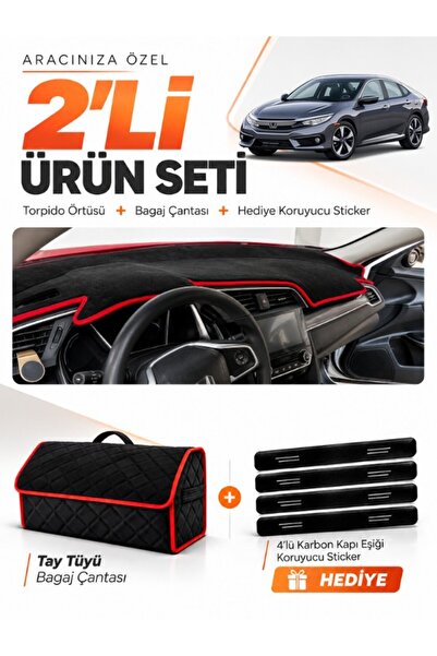 e-biz Honda Civic Fc5 (2015-2022) Compatible Dashboard Cover + Thai Feather T...