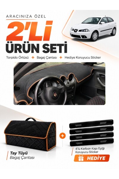 e-biz Seat Ibiza (2001-2008) Compatible Glove Box Cover + Tay Feather Trunk B...