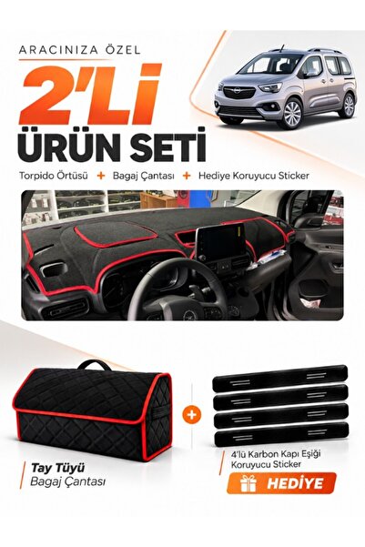 e-biz Opel Combo (2018-2023) Compatible Dashboard Cover + Tay Tüy Luggage Bag...