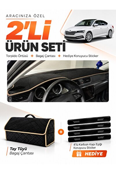 e-biz Skoda Super-B (2015-2021) Compatible Dashboard Cover + Tay Feather Trun...