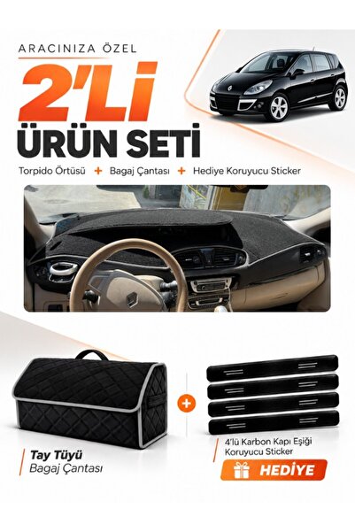 e-biz Renault Scenic 3 (2009-2016) Compatible Glove Box Cover + Tay Feather T...