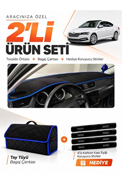 e-biz Skoda Super-B (2015-2021) Compatible Dashboard Cover + Tay Feather Trun...