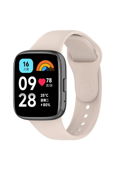 OEM Brățară silicon pentru smartwatch, compatibilă cu Redmi Watch 3 Active, Bej