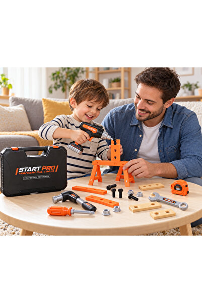 StartPro START PRO toy tool set with suitcase and electric drill, 26 pieces, ...
