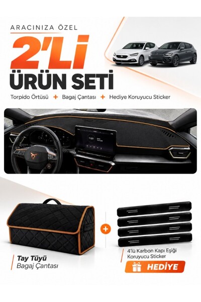 e-biz Cupra Leon (2020-2026) Compatible Glove Box Cover + Thai Feather Trunk ...