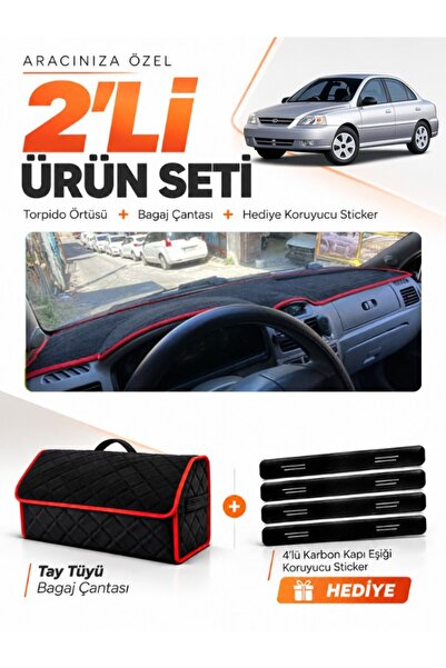 e-biz Kiá Ri̇o (2000-2005) Compatible Torpedo Cover + Thai Feather Luggage Ba...