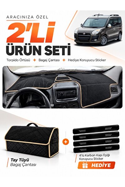 e-biz Fiat Doblo (2013-2015) Covered Compatible Glove Box Cover + Tay Feather...