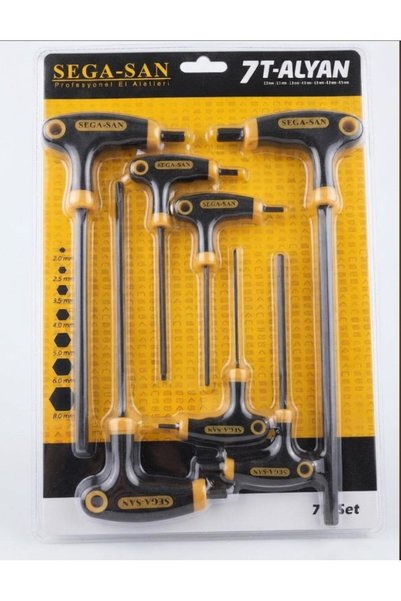 Hırdavat 7 Piece t Allen Set T-Handle Allen Key Set Flat Tip