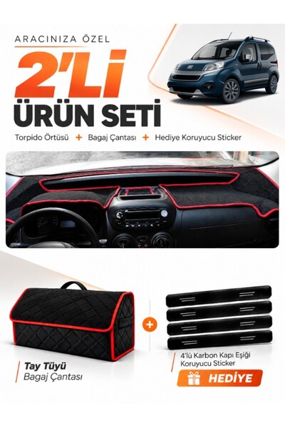 e-biz Fi̇at Fi̇ori̇no (2007-2026) Compatible Glove Box Cover + Thai Feather L...