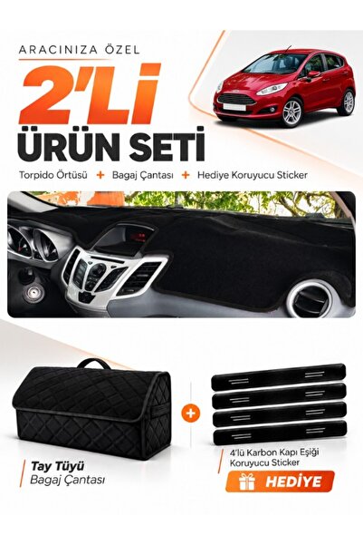 e-biz Ford Fi̇esta (2008-2017) Compatible Glove Box Cover + Tay Tüy Luggage B...