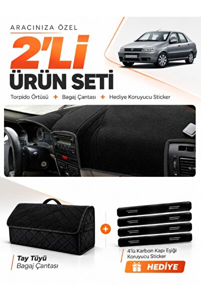 e-biz Fiat Albea (2005-2012) Compatible Dashboard Cover + Tay Feather Trunk B...