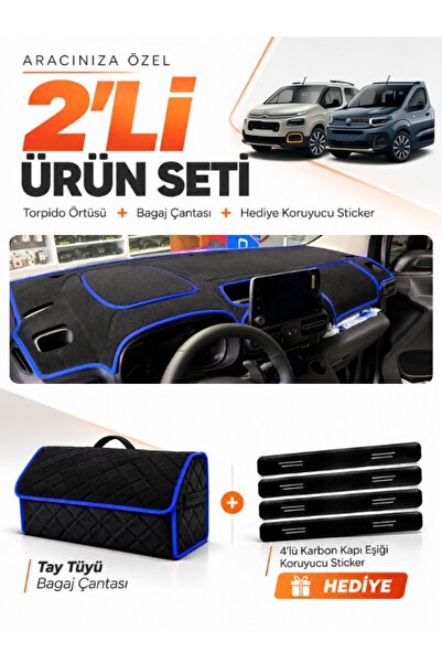 e-biz Citroen Berlingo K9 (2018-2026) Compatible Dashboard Cover + Tay Tüy Lu...