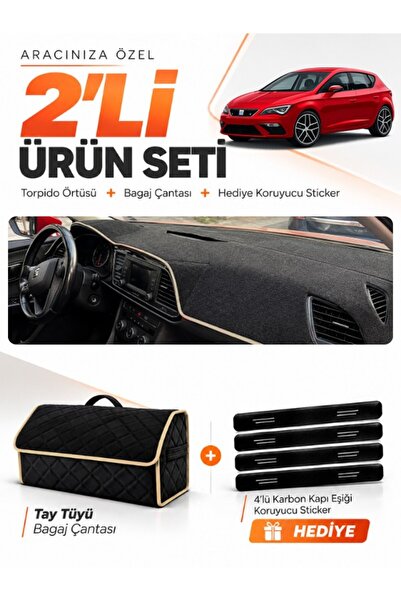 e-biz Seat Leon (2013-2020) Compatible Glove Box Cover + Thai Feather Trunk B...