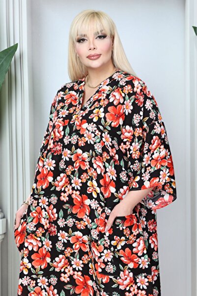 mervemoda فستان نسائي منسوج بمقاسات كبيرة