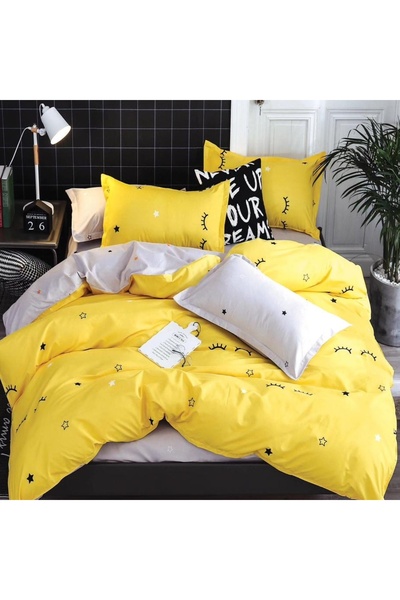 Pucioasa Home Lenjerie Finet 6 Piese Galben | Yellow Star Dream | Johnny Home