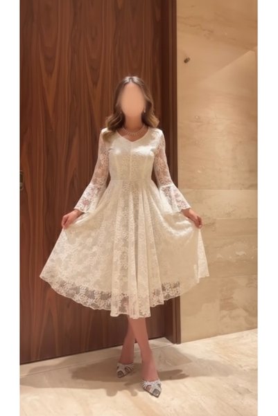 Rose fashion فستان ناعم دانتيل