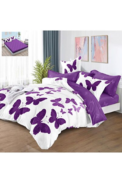 Pucioasa Home Lenjerie de pat cu elastic, tesatura tip finet, pat 2 persoane,...