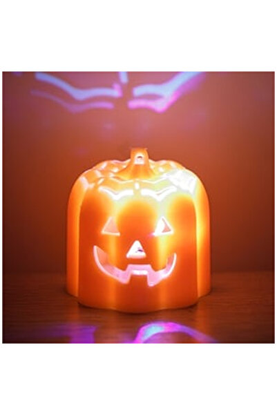 OEM Smiling Orange Pumpkin with Halloween LED Light Ø5x4.5cm