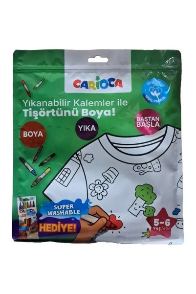 carioca Paintable T-Shirt with Pen Gift for 5-6 Years Old