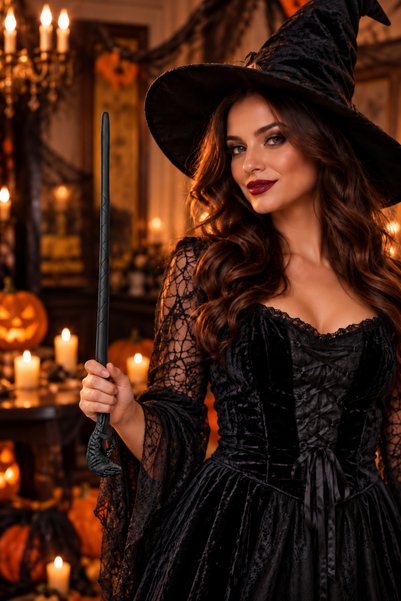 DODOMAR Halloween Yılan Başlı Cadı Asası Mat Siyah 44 Cm Cadılar Bayramı Cadı...