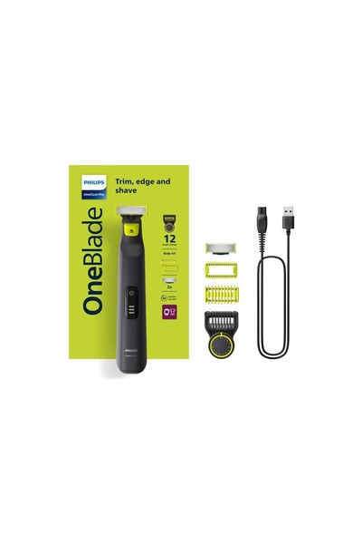 Philips OneBlade Pro Yüz&Vücut Tıraş Makinesi, Islak&Kuru,12 Uzunluk Ayarı, 1...