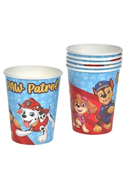 OEM Blue Red Cardboard Party Glasses with Paw Patrol Pattern 240ml - 6pcs