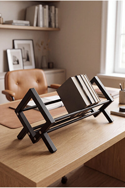 MAISON VIBE Metal Masa Üstü Kitaplık Eğimli Kitap Düzenleyici Standı Çalışma ...