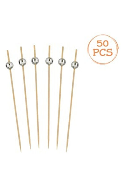 OEM Scobitori din Bambus de Petrecere cu Model Disco Ball 12cm - 50buc