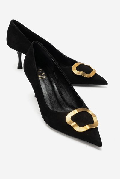 LuviShoes حذاء نسائي بكعب عالٍ من الجلد الطبيعي باللون الأسود من NOEMI