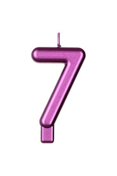 OEM Lumanare Zi de Nastere Fucsia Metalizat Nr.7