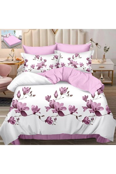 Pucioasa Home Lenjerie de pat cu elastic, tesatura tip finet, pat 2 persoane,...