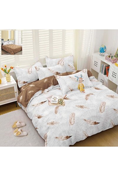 Pucioasa Home Lenjerie de pat cu 2 fete, policoton, 4 piese, pat 2 persoane, ...