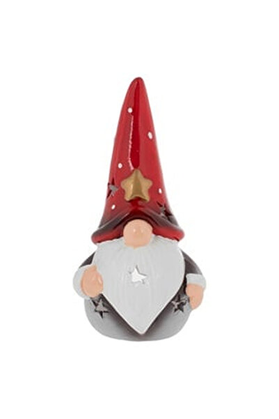 OEM Felinar Ceramic Figurina Gnome cu Caciula Rosie pentru Lumanare tip Pasti...