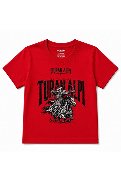 Rabona Fashion Детска тениска с дизайн Туран Алп Ок и конен стрелец с волята