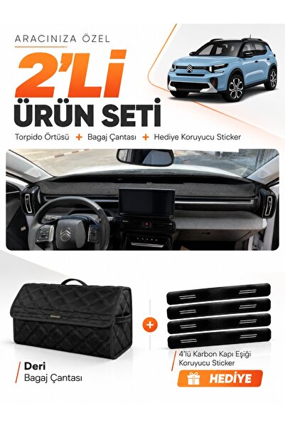 e-biz Ci̇troen C3 Ai̇rcross (2023-2026) Compatible Torpedo Cover + Leather Lu...