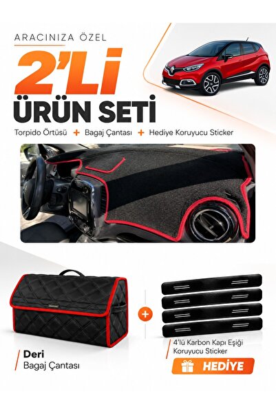 e-biz Renault Captur 1 (2013-2019) Compatible Glove Box Cover + Leather Lugga...