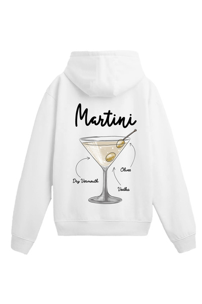 Colermi Martini Cocktail Design Back Printed Hooded Sweatshirt