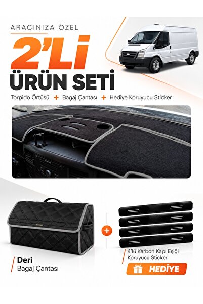 e-biz Ford Transit (2007-2012) Compatible Glove Box Cover + Leather Luggage B...