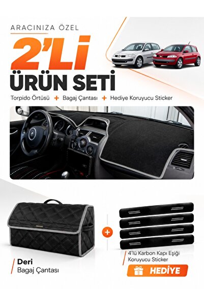 e-biz Glove Box Cover + Leather Trunk Bag Set Compatible with Renault Megane ...