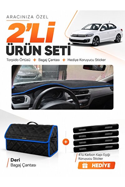 e-biz Citroen C-Elysee (2012-2022) Compatible Dashboard Cover + Leather Trunk...