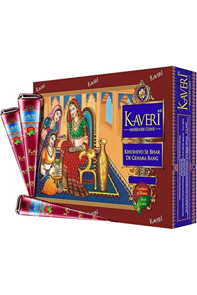 KAVERİ Natural Henna Mehandi Cone for Hands & Hair Herbal Rajasthani Henna Pa...