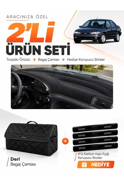 e-biz Ford Mondeo Poled (1993-1996) Compatible Glove Box Cover + Leather Trun...