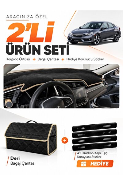 e-biz Honda Civic Fc5 (2015-2022) Compatible Dashboard Cover + Leather Trunk ...