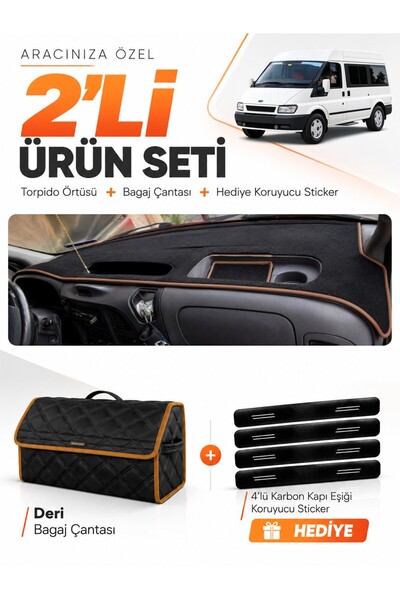 e-biz Glove Box Cover + Leather Luggage Bag + Sticker Set Ford Transit (2001-...