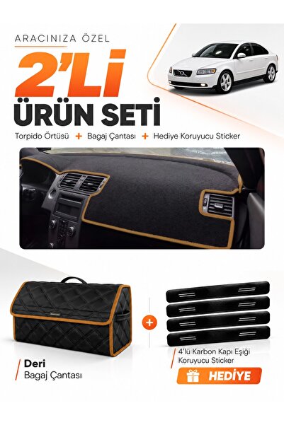 e-biz Volvo S40 (2008-2012) Compatible Glove Box Cover + Leather Trunk Bag + ...